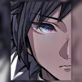 Malen nach Zahlen Manga-Porträt von Giyu Tomioka mit schwarzen Haaren und blauem Auge
