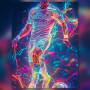 Malen nach Zahlen Cristiano Ronaldo im weißen Trikot mit bunten Neon-Effekten