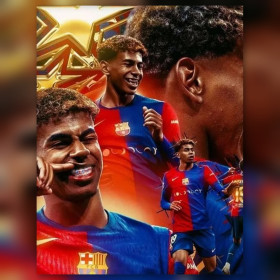 Malen nach Zahlen Lamine Yamal im rot-blauen Trikot des FC Barcelona