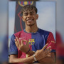 Malen nach Zahlen Lamine Yamal im blau-granatroten Trikot des FC Barcelona