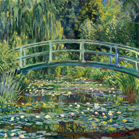 Malen nach Zahlen Japanische Brücke von Monet mit Seerosen und Trauerweide