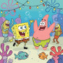 Malen nach Zahlen SpongeBob und Patrick tanzen unter Lichterketten