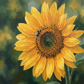 Malen nach Zahlen: Biene auf einer gelben Sonnenblume