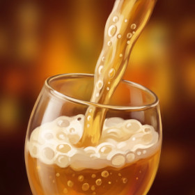 Malen nach Zahlen: Gezapftes Bier wird in ein Glas mit goldenem Schaum eingeschenkt