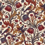 Malen nach Zahlen Blumenmuster im Stil von William Morris mit roten Schachbrettblumen und blauen Blättern