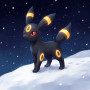 Malen nach Zahlen Nachtara schwarzes Pokémon mit gelben Ringen : komplettes Set mit Leinwand, Farben und Pinseln