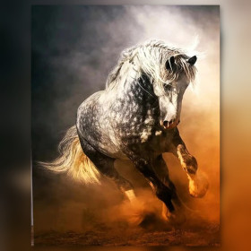 Malen nach Zahlen Apfelschimmel im Galopp im goldenen Staub