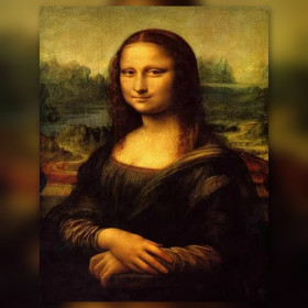 Malen nach Zahlen: Porträt der Mona Lisa in Braun- und Ockertönen
