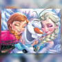 Malen nach Zahlen Anna, Elsa und Olaf in einem verschneiten Wald