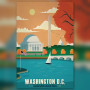 Malen nach Zahlen: Vintage-Poster von Washington D.C. mit Obelisk und Segelboot