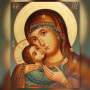 Malen nach Zahlen: Maria mit dem Kind auf byzantinischem Goldgrund