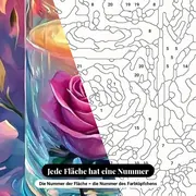 Malen nach Zahlen Rose und Kerze im Glas – Nahaufnahme der nummerierten Leinwand