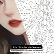 Malen nach Zahlen Manga-Mädchen umgeben von Rosen – Nahaufnahme der nummerierten Leinwand