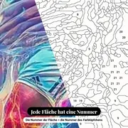 Malen nach Zahlen Cristiano Ronaldo im Neon-Look – Nahaufnahme der nummerierten Leinwand