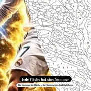 Malen nach Zahlen Cristiano Ronaldo Real Madrid mit Krone und blauen Blitzen – Nahaufnahme der nummerierten Leinwand