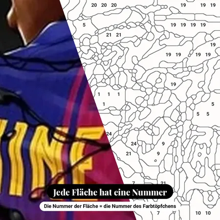 Malen nach Zahlen Barcelona – Lamine Yamal Rückansicht Trikot Nr. 10 – nummerierte Leinwand zum Malen