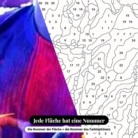 Malen nach Zahlen Lamine Yamal umgeben von blauen und roten Blitzen – nummerierte Leinwand zum Malen