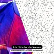 Malen nach Zahlen Lamine Yamal umgeben von blauen und roten Blitzen – Nahaufnahme der nummerierten Leinwand