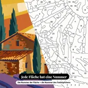 Malen nach Zahlen Vintage-Poster Lavendelfelder – Nahaufnahme der nummerierten Leinwand