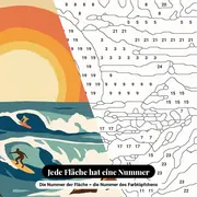 Malen nach Zahlen Vintage-Poster Biarritz Surfer – Nahaufnahme der nummerierten Leinwand