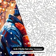 Malen nach Zahlen Liebespaar: Küssendes Paar im Schnee – Nahaufnahme der nummerierten Leinwand