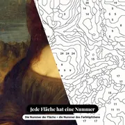 Malen nach Zahlen Mona Lisa von Leonardo da Vinci – Nahaufnahme der nummerierten Leinwand