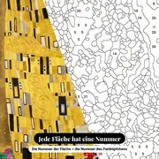 Malen nach Zahlen Der Kuss von Gustav Klimt – Nahaufnahme der nummerierten Leinwand