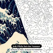 Malen nach Zahlen Die große Welle vor Kanagawa von Hokusai – Nahaufnahme der nummerierten Leinwand