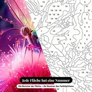 Malen nach Zahlen Schmetterling auf rosa Blume, nächtlicher Hintergrund – Nahaufnahme der nummerierten Leinwand