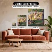 Malen nach Zahlen berühmte Gemälde: Sonntagnachmittag auf La Grande Jatte – verfügbare Formate im Größenvergleich zu einem Sofa