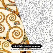 Malen nach Zahlen Lebensbaum von Gustav Klimt – Nahaufnahme der nummerierten Leinwand