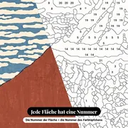 Malen nach Zahlen Der rote Fuji von Hokusai – Nahaufnahme der nummerierten Leinwand