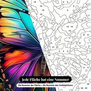 Malen nach Zahlen bunter Schmetterling in dunkler Stimmung – Nahaufnahme der nummerierten Leinwand