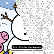Malen nach Zahlen Peppa Wutz und Schorsch Schneemann – Nahaufnahme der nummerierten Leinwand