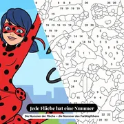 Malen nach Zahlen Miraculous Ladybug und Cat Noir springen über die Dächer – Nahaufnahme der nummerierten Leinwand