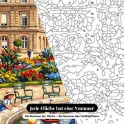 Malen nach Zahlen Segelboote im Jardin du Luxembourg – Nahaufnahme der nummerierten Leinwand