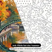 Malen nach Zahlen Canal Saint-Martin im Herbst – Nahaufnahme der nummerierten Leinwand