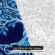 Malen nach Zahlen Lebensbaum Mandala in Blau – Nahaufnahme der nummerierten Leinwand