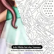 Malen nach Zahlen Gorjuss Ballerina mit rosa Haaren – Nahaufnahme der nummerierten Leinwand