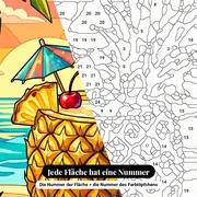 Malen nach Zahlen Piña Colada Cocktail in einer Ananas – Nahaufnahme der nummerierten Leinwand