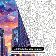 Malen nach Zahlen Flatiron Building im Schnee – Nahaufnahme der nummerierten Leinwand