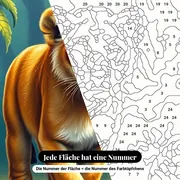 Malen nach Zahlen Löwenjunges, Warzenschwein und Erdmännchen im Dschungel – Nahaufnahme der nummerierten Leinwand