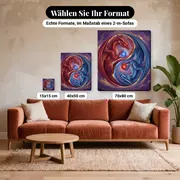 Malen nach Zahlen zwei Drachen im Yin-Yang-Kreis – verfügbare Formate im Größenvergleich zu einem Sofa