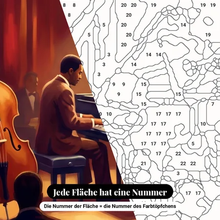 Malen nach Zahlen Jazztrio im Club – nummerierte Leinwand zum Malen
