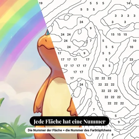 Malen nach Zahlen Glumanda Regenbogen im Wald – nummerierte Leinwand zum Malen