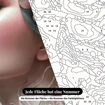 Malen nach Zahlen Frau mit rosa Rosen – nummerierte Leinwand zum Malen