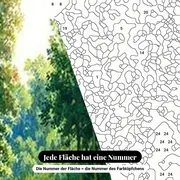 Malen nach Zahlen Waldlichtung mit Bach – Nahaufnahme der nummerierten Leinwand