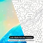 Malen nach Zahlen leuchtender Delfin unter dem Ozean – Nahaufnahme der nummerierten Leinwand