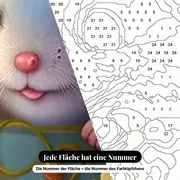 Malen nach Zahlen Maus in einer Blumentasse – Nahaufnahme der nummerierten Leinwand