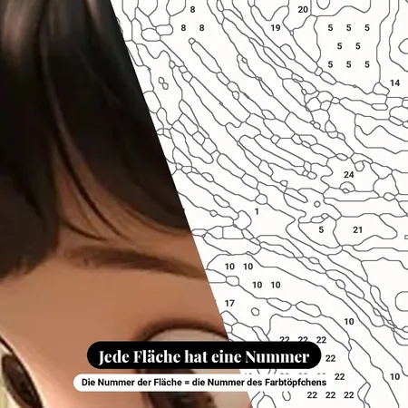 Malen nach Zahlen kleines Mädchen in der Badewanne mit schwarzem Kätzchen – nummerierte Leinwand zum Malen